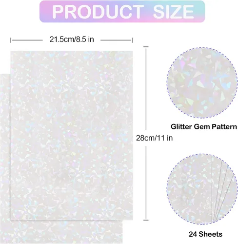 Miniatura 3 de 36 hojas de láminas laminadas holográficas transparentes, papel adhesivo autoadhesivo para papel adhesivo, láminas de vinilo transparentes