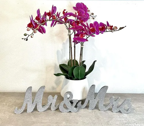 Miniatura 8 de Letrero de madera para decoración de boda de Mr & Mrs para mesa de recepción de novia y novio. Letras de madera para centro de mesa de pareja
