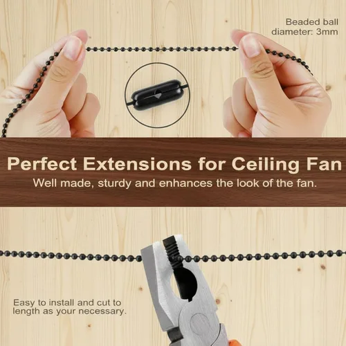 Miniatura 6 de Patelai 4 piezas de extensión de cadena para ventilador de techo, extensión de cadena de 12 pulgadas, colgante clásico en forma de gota, cuerda