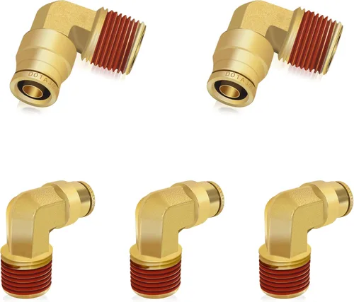 Miniatura 17 de Siptenk Codos de 1/2" DOT de latón DOT de aire de conexión rápida DOT accesorios de línea de aire DOT 5 piezas, tubo de 1/2" OD x rosca NPT de 3/8