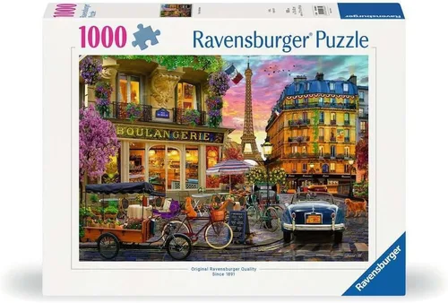 Ravensburger - París al amanecer - Rompecabezas de 1000 piezas - Imágenes pintorescas de París del ayer - Colores hermosos y vibrantes - Enmarcable