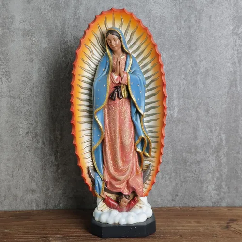 Miniatura 2 de Estatua católica BC de Nuestra Señora de Guadalupe, figura de la Virgen De Guadalupe, regalo religioso de la Santa Madre María para mamá, decoración