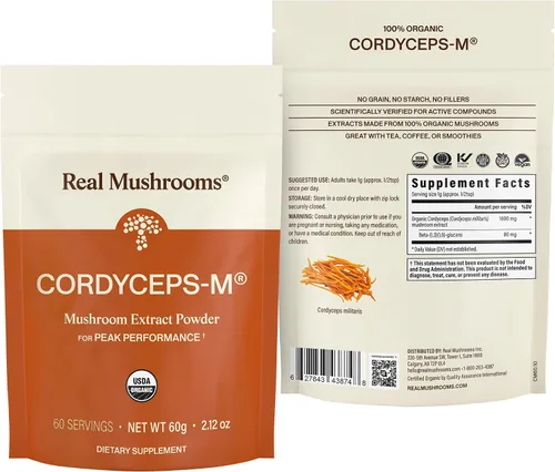 Miniatura 8 de Real Mushrooms Polvo de Hongos Cordyceps - Polvo de Cordyceps Orgánico Apoyo para Energía y Bienestar de Hongos - Rico en Beta Glucanos - Suplemento