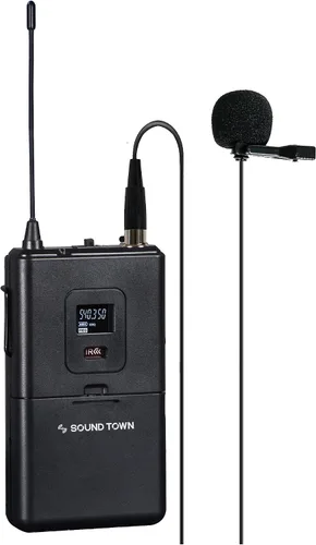 Miniatura 5 de Sound Town Sistema de micrófono inalámbrico UHF de metal de 200 canales con 1 micrófono de mano, 1 micrófono de solapa y escaneo automático