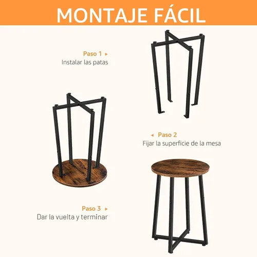 Miniatura 9 de HOOBRO - Mesa auxiliar redonda, mesa de acento con pedestal de metal resistente, mesita de noche redonda de 15.7", para sala de estar, dormitorio