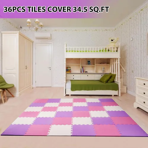 Miniatura 3 de BalanceFrom Foam Floor Tiles for Kids - Non-Toxic Comfortable Baby Play Mat and Interlocking Foam Tiles for Crawling & Development, Soft Play Mat