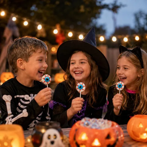 Miniatura 8 de Fruidles Piruletas de Halloween con forma de globo ocular, rellenos de bolsas de fiesta de truco o trato (paquete de 12)