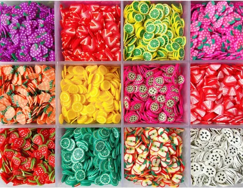 Miniatura 3 de 16800 piezas de rebanadas de frutas, rebanadas de arte de uñas, rebanadas de arcilla polimérica, rebanada de polímero 3D, suministros de arte