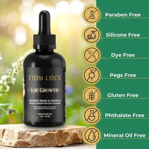 Miniatura 5 de Aceite de crecimiento y cuero cabelludo de Lion Locs para rastas, trenzas y cabello natural, promueve un crecimiento saludable, hidratación