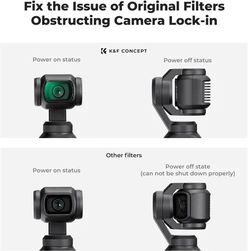 Miniatura 4 de K&F Concept Filtro de difusión magnético negro 1/2 para DJI Osmo Pocket 3, filtros de efecto cinematográfico Creative Mist para video/vlog/retrato