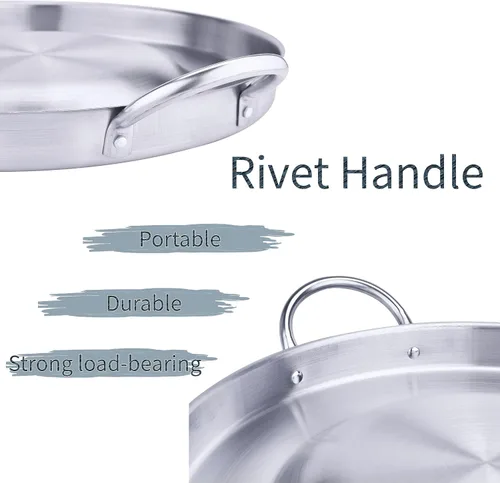 Miniatura 4 de ARC, CM54 Aprobación NSF de 21.25 pulgadas, resistente acero inoxidable, convexo, Comal Cazo - Utensilios de cocina, wok de estilo mexicano, gran