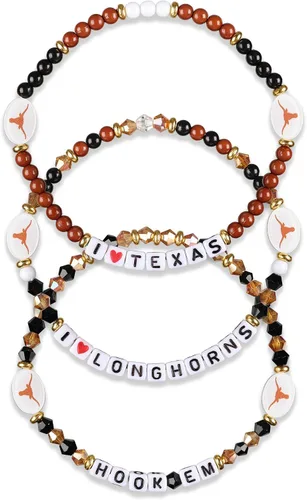 Miniatura 88 de FOCO NCAA unisex-adulto Paquete de 3 Pulseras de la Amistad con Cuentas con Logotipo de Equipo Universitario de la NCAA Oficialmente Licenciadas