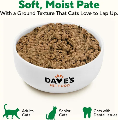 Miniatura 8 de Dave's Pet Food Alimento húmedo para gatos sin granos (fórmula de pollo), hecho en Estados Unidos, naturalmente saludable, alimentos enlatados