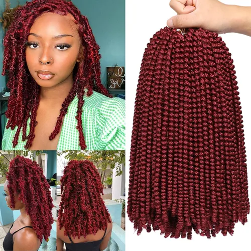 Miniatura 30 de Xtrend - Cabello trenzado de ganchillo con rizos de resorte, color rojo cobrizo, 12 pulgadas, para rizos de mariposa de imitación, extensiones