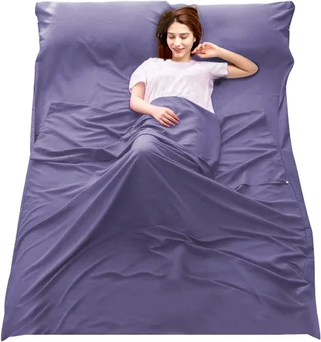 Miniatura 11 de Sleeping Bag Liner Camping Travel Home Bed Sheet Lightweight Breathable Hotel Compact Sacks