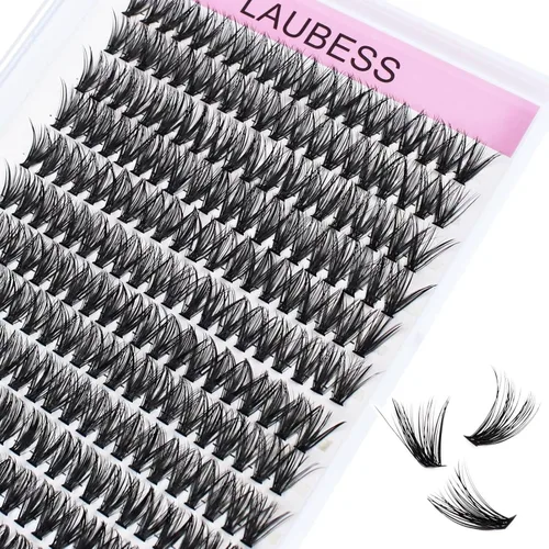 Miniatura 8 de Pestañas en racimo para extensiones con volumen, 50D, distintas longitudes, rizo D, kit de 240 pestañas en racimo para colocar en casa