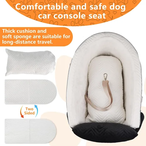 Miniatura 3 de Asiento de coche para perros pequeños, consola central portátil ajustable, asiento de auto para perro, asiento de auto extraíble para gatos, asiento