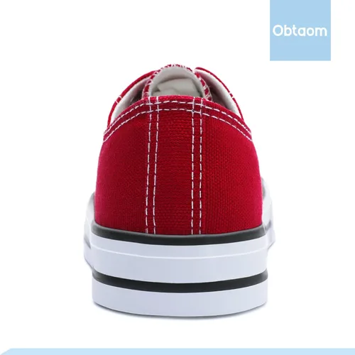 Miniatura 7 de Obtaom - Tenis de lona modernos con diseño de caña baja y de calce fácil para mujeres