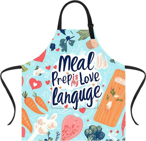 Miniatura 11 de Delantal divertido con 2 bolsillos para hombres y mujeres, barbacoa, parrilla, delantales con babero ajustable, regalos, cocina, cocina de la cocina
