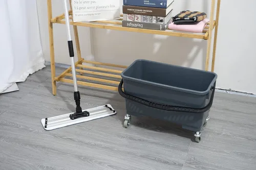 Miniatura 4 de Matthew - Cubo de limpieza con acabado de microfibra con tamiz, cubo de fregona con prensa escurridor para trapeadores planos de microfibra, cubo