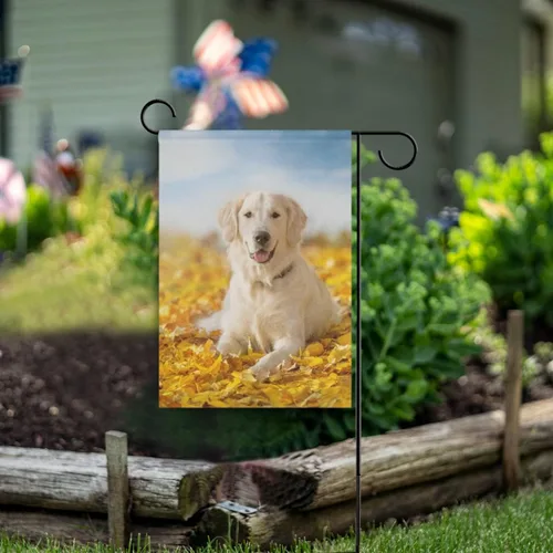 Miniatura 2 de Hokkien Bandera de jardín de perro Golden Retriever de otoño de doble cara de 12 x 18 pulgadas, banderas decorativas de jardín pequeñas, decoración
