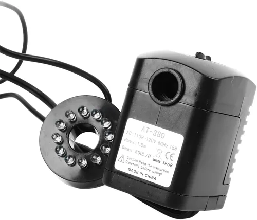 Miniatura 3 de Mini sumergible, bomba de fuente de 15 W 264 GPH con 12 luces LED coloridas para estanque al aire libre, acuario, característica de agua, jardines