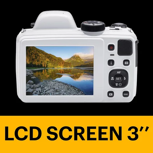 Miniatura 4 de Cámara digital Pixpro AZ421-RD de 16 MP, de la marca Kodak, con zoom 42x y pantalla LCD de 3" Blanco