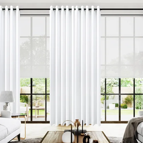 Miniatura 201 de Cortinas opacas de 72 pulgadas extra anchas para dormitorio, puerta corrediza de vidrio y patio, 2 paneles con ojales para oscurecer ventana grande