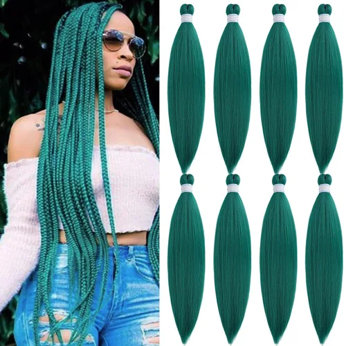 Miniatura 25 de Cabello para Trenzar Naranja Jengibre Pre-Estirado Kanekalo Cabello para Trenzar Pre-estirado 26 pulgadas Extensiones de Cabello Sintético