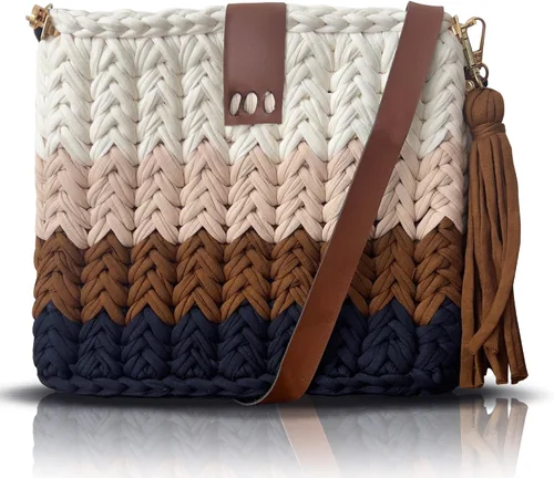 Miniatura 4 de CHQEL Bolso de mano de noche para mujer, hecho a mano, bolso de fiesta de boda de ganchillo, pequeño bolso de mano formal con solapa
