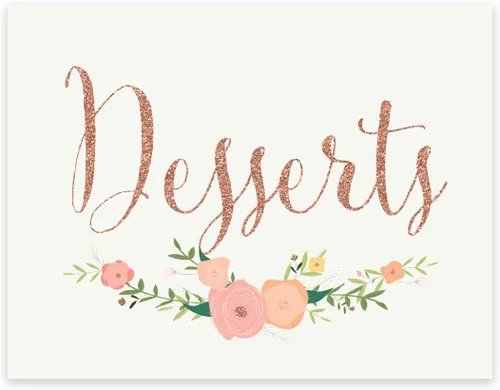 Miniatura 68 de Andaz Press Letreros de fiesta de boda, purpurina de oro rosa sintético con flores, 8.5 x 11 pulgadas, resalta tu versículo bíblico favorito