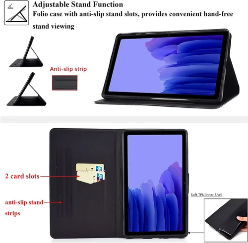 Miniatura 4 de Funda para Samsung Galaxy Tab A7 Lite de 8.7 pulgadas modelo 2021 (SM-T220/T225/T227), soporte de visión multiángulo, cartera delgada con bolsillos