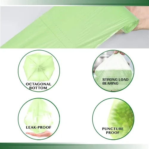 Miniatura 4 de Bolsas de basura pequeñas, bolsas de basura biodegradables extragruesas de 2.6 galones, bolsas de basura degradables y reciclables para cocina