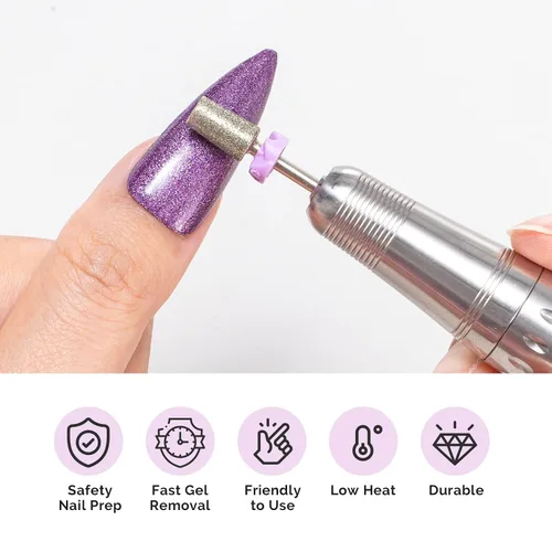 Miniatura 8 de MelodySusie Juego de 10 brocas de uñas de 3/32 pulgadas de diamante para taladro de uñas, herramientas de eliminación de pedicura para uñas de gel