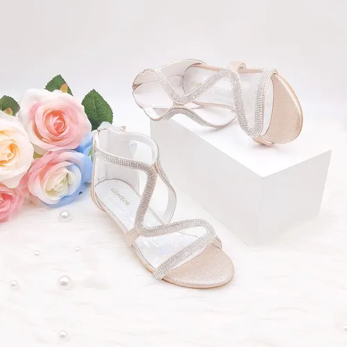 Miniatura 5 de Zapatos de tacón alto para niñas, zapatos de vestir para fiesta de boda, sandalias de tacón alto para niñas pequeñas y grandes