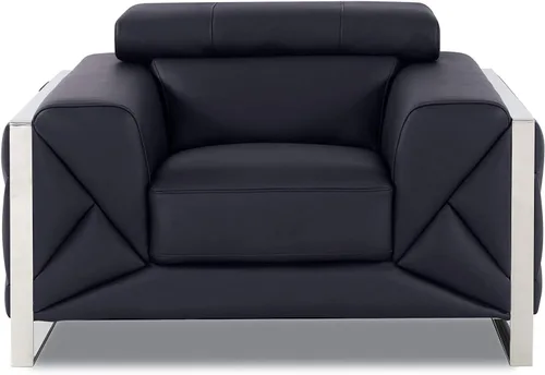 Miniatura 29 de BlackJack Furniture Gianni - Sofá de cuero italiano de grano superior con reposacabezas ajustables de 9 posiciones, patrón geométrico contemporáneo