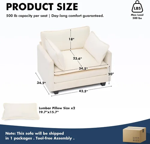 Miniatura 2 de Sofá seccional, cómodo sofá modular de nube, sofá modular de asiento profundo, sofá moderno en la nube, sofás modulares para sala de estar, Beige