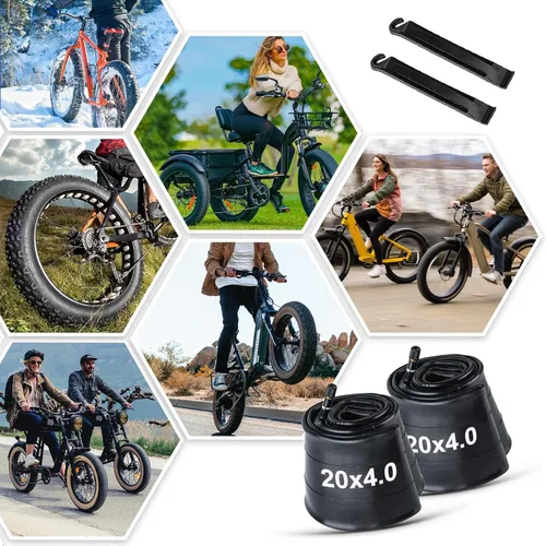 Miniatura 7 de Hycline Tubo interior para bicicleta de grasa: 20/26x3.0-4.0 pulgadas, paquete de 2 tubos eléctricos para neumáticos grasos AV 1.260 in, válvula