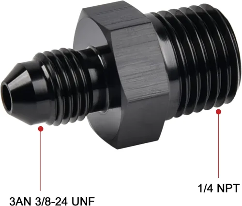 Miniatura 2 de EVIL ENERGY 3AN macho Flare a 1/4 "NPT adaptador de montaje de tubería de aluminio recto negro 4PCS
