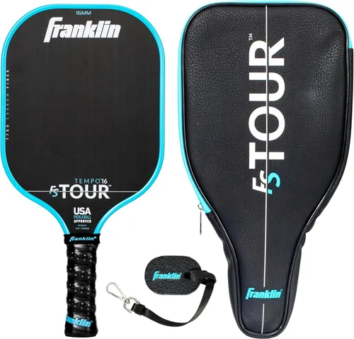 Miniatura 14 de Juego de pala de pickleball profesional Franklin Sports - Pala de fibra de carbono serie FS Tour, cubierta + borrador - 14mm + 16mm Rosado