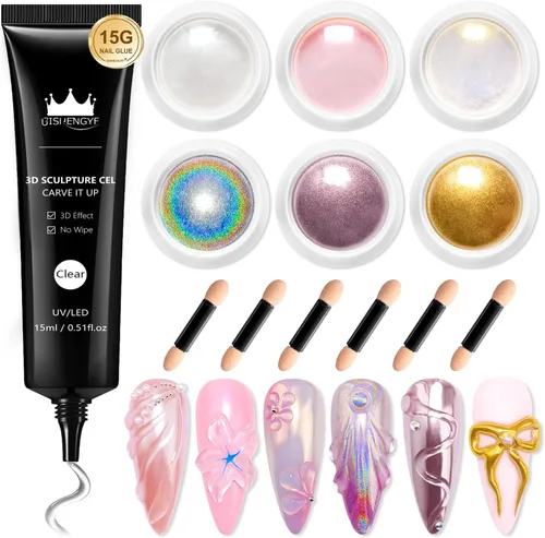 Miniatura 11 de Polvo para Uñas Cromado BISHENGYF -【Efecto de Hadas】Polvo Cromado Dorado para Uñas Aurora Sirena Perla Blanca Rosa Cromado para Uñas, Pigmento