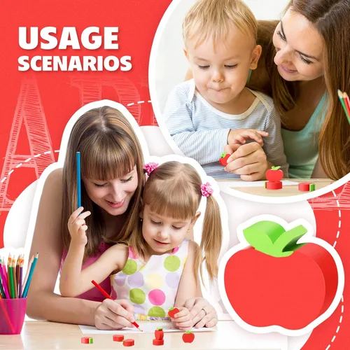 Miniatura 5 de 60 mini borradores de manzana para niños, regalos de bienvenida a la escuela, para contar en el aula, manipulativos de matemáticas, suministros
