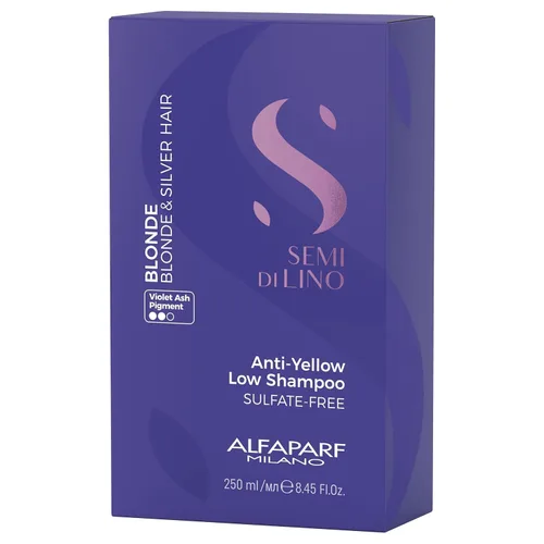 Miniatura 8 de ALFAPARF MILANO Semi di Lino - Champú morado para cabello rubio, resaltado, platino y plateado, neutraliza los tonos cobrizos, hidrata y fortalece