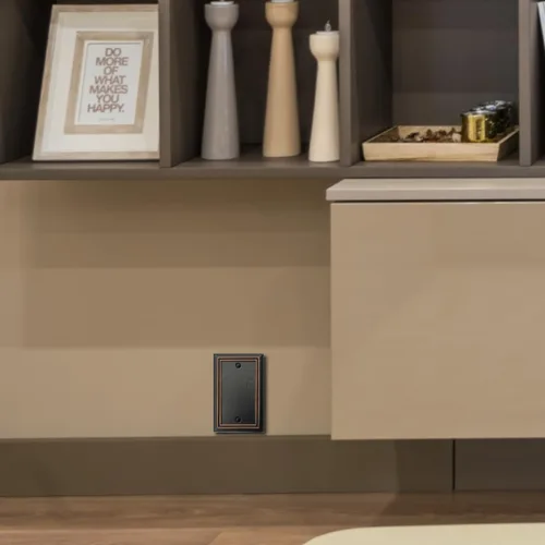 Miniatura 5 de OKAWYC Placa de pared de metal Adler con cubierta de interruptor de luz en blanco, paquete de 4 unidades de bronce envejecido de 1 banda, cubierta