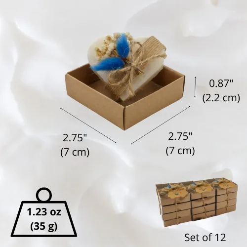 Miniatura 2 de Juego de 12 regalos de baby shower para invitados, jabones perfumados en forma de corazón hechos a mano como regalos para bebé varón, regalos a