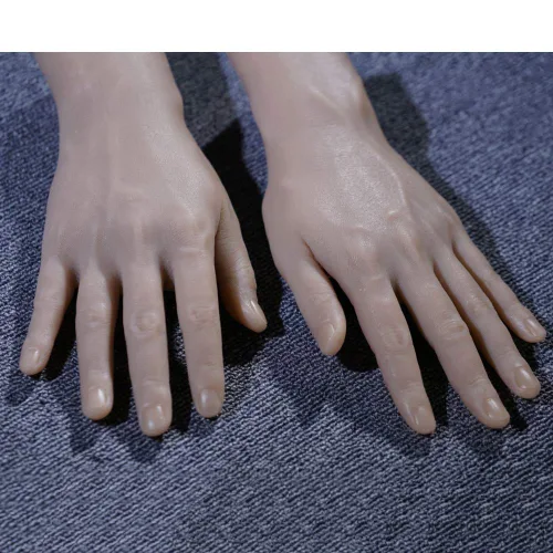 Miniatura 3 de 2 herramientas de manicura para manos de práctica suave, de silicona flexible, para manos protésicas, los dedos se pueden doblar, reutilizables