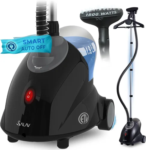 Miniatura 10 de SALAV GS18-DJ - Vaporizador de ropa de pie con ruedas giratorias para un fácil movimiento, tanque de agua de 1.8L para 1 hora de vapor continuo