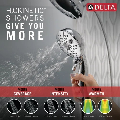 Miniatura 6 de Delta FAUCET 58480-PR25-PK Conjunto universal de componentes de ducha, Lumicoat Chrome, flujo de agua de 2.5 GPM