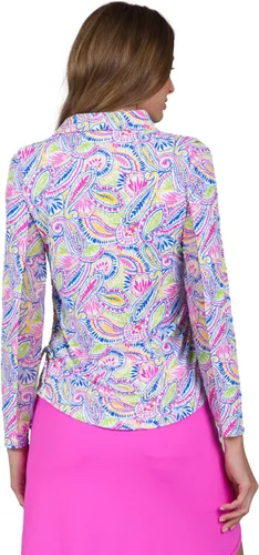 Miniatura 4 de IBKUL Athleisure Wear 48541 - Polo de manga larga con protección solar UPF 50+ Icefil Cooling Tech Massie Print