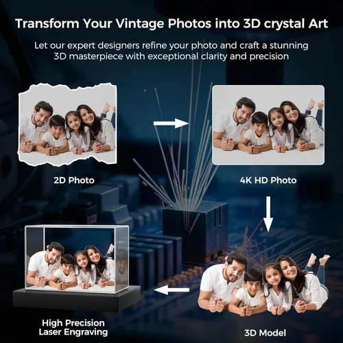 Miniatura 6 de Foto de cristal 3D, regalo personalizado para ella, él, mamá, papá, padre, regalo para parejas – Foto personalizada en cristal, única para Paisaje